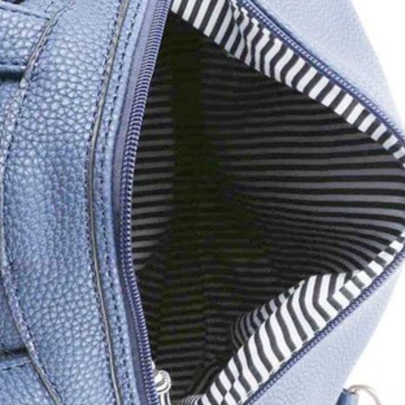 Motorcycle Jacket handbag with Fringe in Navy Blue main image 4